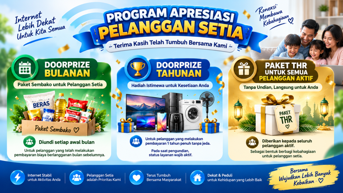 Program Apresiasi Pelanggan YufamNet: Doorprize Bulanan, Tahunan & Paket THR